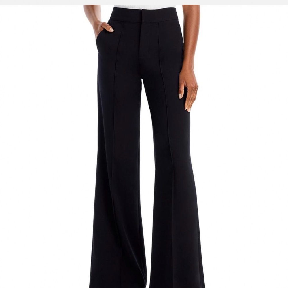 Alice + Olivia Sleek Black Flare Trousers